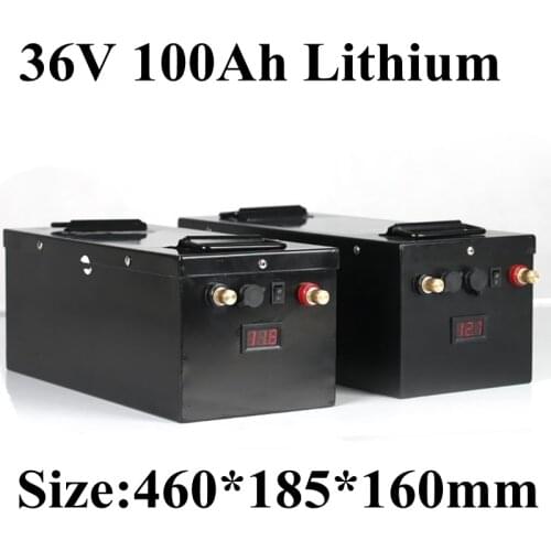 36v 100Ah li-ion large capacity lithium ion battery 3.7v for power boat motor solar wind energy UPS + 42v 10A charger