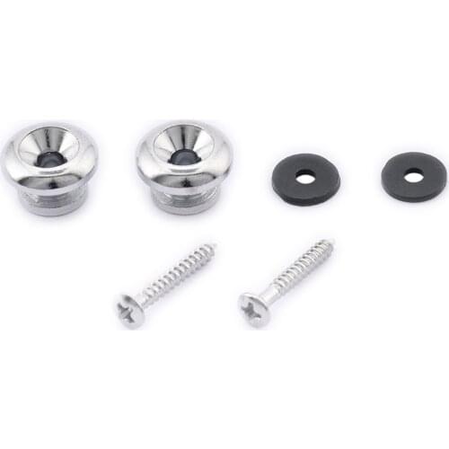 Musiclily Oversized Guitar Strap Buttons Locks, Chrome (2 Pieces)