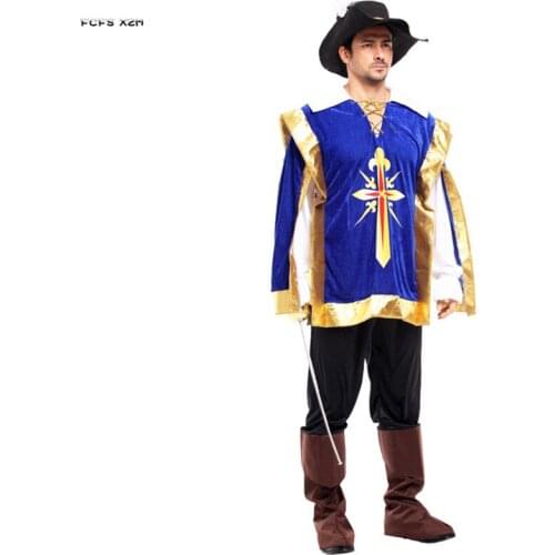 Man European Crusaders Warrior Cosplay Adult Halloween Swordsman Knight Costumes Carnival Purim Nightclub Role Play Party dress