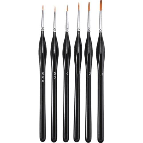 6pcs Professional Miniature Detail Paint Brush Set Wooden Handle Soft Watercolor Pen Painting Supplies