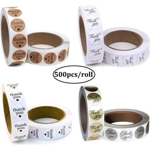 Thank you sticker seal labels gold round handmade label stickers scrapbooking for evenlope cute sticker stationery supply 500pcs