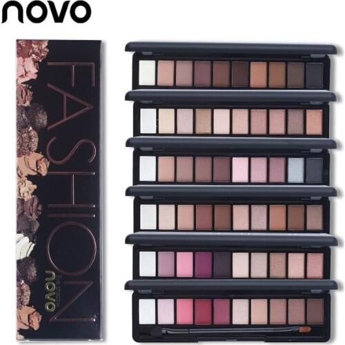 NOVO Brand 10 Colors New Matte Shimmer Glitter Eyeshadow Palette Makeup Kit Eye Shadow Pigment Smoky Nude Natural Eyes Cosmetics