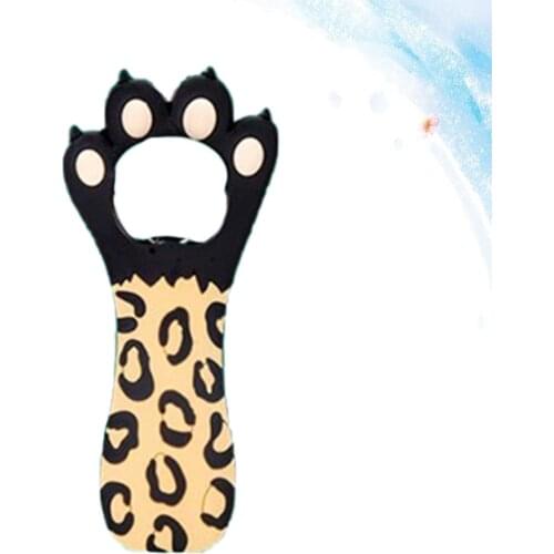 Cat Paw Shape Bottle Opener Creative Portable Cap Lifter Party Supplies Gift for Home Bar Office - Black Leopard