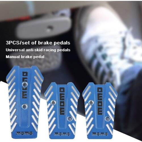 3PCS/Set Manual Car Brake Pedals Aluminum Non Slip Car Universal Racing Pedals Brake Foot Pedals Car Interior Parts Accessories