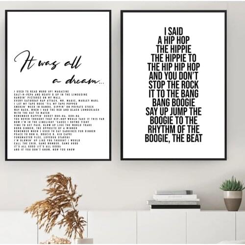 Hip Hop Rapper Delight Lyrics Music Quote Large Posters and Prints Wall Art Picture for Living Room Home Decor Decorative Poster