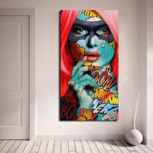 Graffiti Women Portrait Oil Painting Poster and Prints Wall Decor Cuadros Canvas Painting Game Picture Bedroom Decor