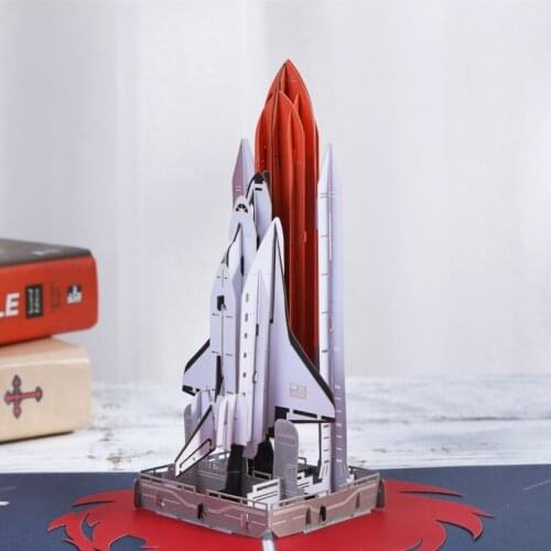 AIT Greeting Card SPACE SHUTTLE Handmade 3D Foldable Pop-Up Postcard