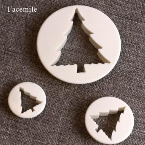 Christmas Tree Shaped Plastic Mold Cookie Gift Mold Jelly Pastry Baking Cutter Mould Tools 03060