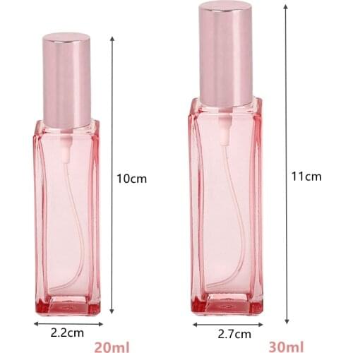 Press Glass Spray Bottles 20/30ml Rose Gold Protable Refillable Atomizer Travel Perfume Empty Bottle Fine Mist Sprayer Container