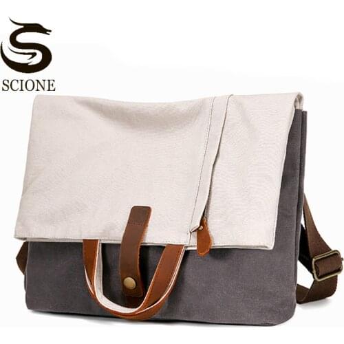 Messenger Shoulder Bags for Man Casual Vintage Crossbody Bag for Outdoor Waterproof Canvas Travel Bag Patchwork Handbag XA410M