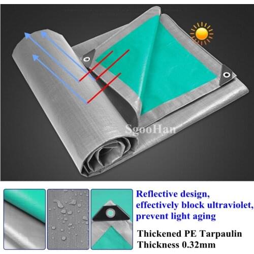 0.32mm PE Rainproof Cloth Tarpaulin Outdoor Awning Sun Shade Sail Camping Boat Car Truck Canopy Ground Sheet Waterproof Cloth