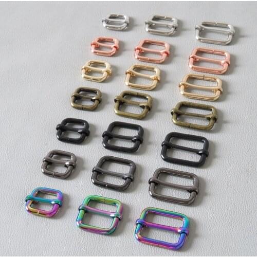 20PCS 15mm 20mm 25mm 32mm 38mm Webbing Bag Strap Adjustable Buckle Adjuster Metal Belt Clasp Loop Dog Pet Collar Slider Hardware