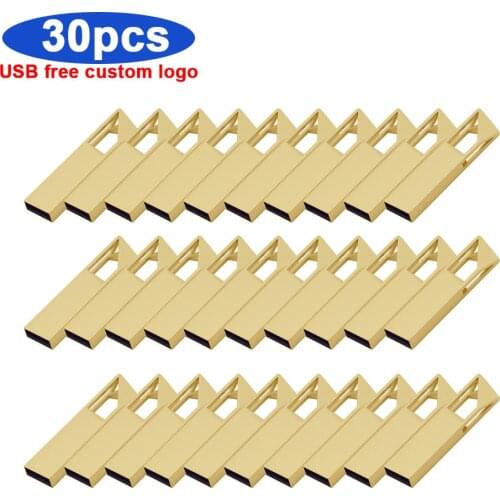 30pcs/lot Custom Logo Pen Drive 16GB PenDrive 32GB Usb 2.0 Flash Drive 128GB Usb Stick 64gb Flash Memory Usb Flash Disk for Gift