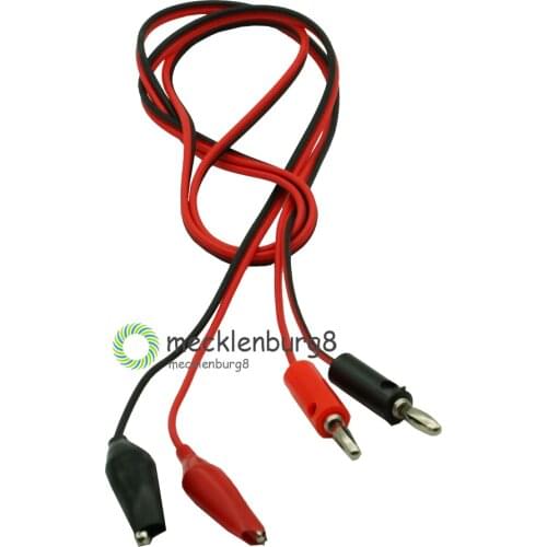 5 Sets Banana Plug 4mm To Shrouded Copper Electrical Clamp Alligator Clip Test Cable Leads 1M For Multimeter Testing Probe