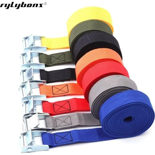 5M*25mm Car Tension Rope Tie Down Strap Strong Ratchet Belt Luggage Bag Cargo Lashing With Metal Buckle Tow Rope Tensioner