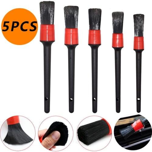 5pcs Car Detailing Brush Car Cleaning Detailing Set Dashboard Air Outlet Dirt Dust Clean Brush Tools Car Wash Auto Accessories