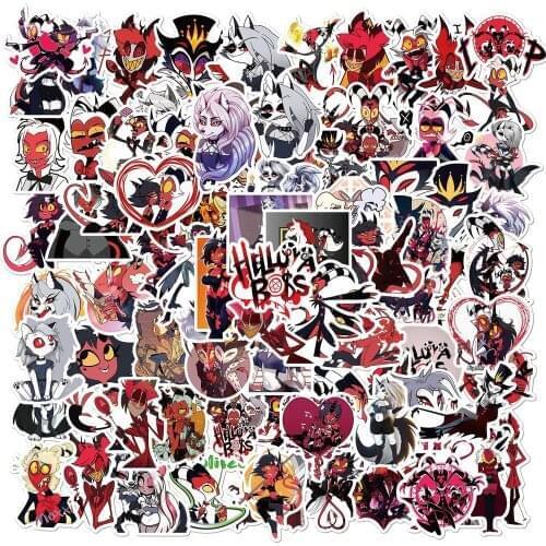 50/100Pcs/set Anime Helluva Boss Cartoon Graffiti Stickers For Refrigerator Motorcycle Laptop Notebook Luggage Kid Decorative