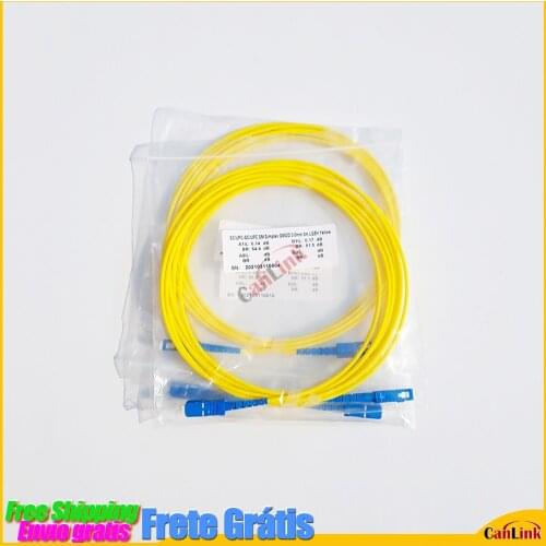 50pcs 1/2/3/5M SC UPC-SC UPC SM Simplex SX 3.0mm 9/125um SC/UPC Fiber Optic Patch Cord