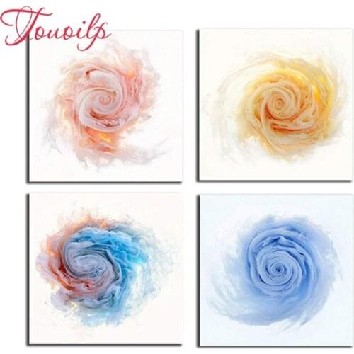 Diamond Painting 4pcs/set Colorful Smoke Red Blue Yellow Color full diamond mosaic picture of rhinestones Embroidey cross-stitch