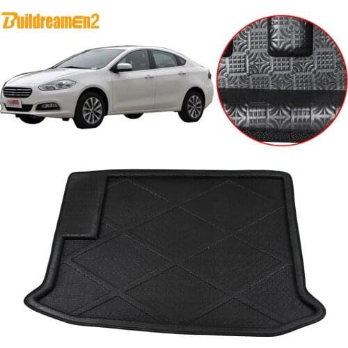 Buildreamen2 For Fiat Viaggio Car Rear Tray Boot Trunk Pad Liner Tail Cargo Floor Carpet Mud Kick Protection Mat Accessories