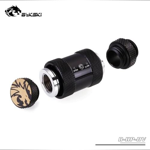 BYKSKI Hand Push Valve Switch Kit G1/4 Thread Male to Famale Flat Push Type Water Stop Valve Switch+Glug+Male to Male Fitting