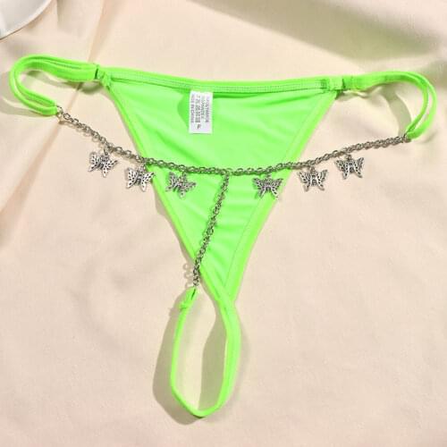 Personality Silver Color Metal Butterfly Waist Body Chain For Women Custom Sexy Bikini Thong Underwear Body Chain Jewelry Gift