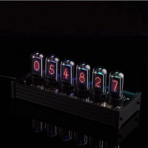 IPS Nixie Tube Digital Clock Electronic Calendar 6-Digit LCD Time Display Creative Desktop Decoration Gift, Best Gift