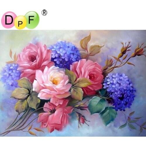 DPF diamond embroidery 3D colorful flowers pattern diamond painting cross stitch DIY diamond mosaic kit full square home decor