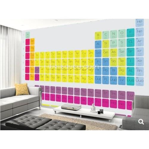 Custom papel de parede infantil,The Periodic Table of the Elements,3D cartoon mural for living room childrens room wallpaper
