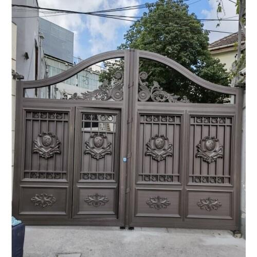 China Remote Control Metal Wrought Iron Aluminum Driveway Gates Hc-nag2