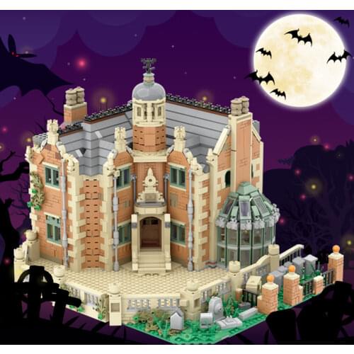 MOC-54244The Haunted Manor Ghost House Collection Haunted Ghost Castle Fit Idea Model Streetview Building Blocks Bricks Kid Gift