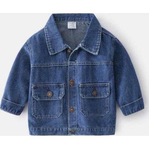 Korean Kids Baby Boys Cowboy Coat Clothing Spring Autumn Casual Kids Baby Boys Long Sleeve Coat Children Boys Coats