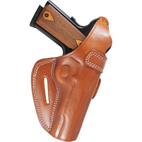 YT HOBBY Colt 1911 5 "Handmade Premium Leather Fast Draw With Strap OWB Outside The Waist Band Carry Pistol gun Holster Pouch