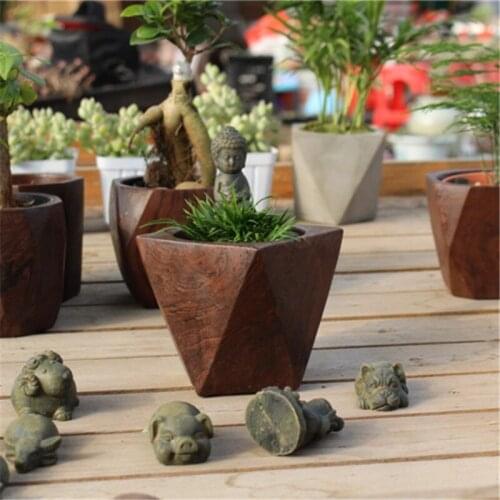Creative polygon vase concrete planter mold handmade craft home decoration geometry cement flowerpot molds 48PCS/LOT