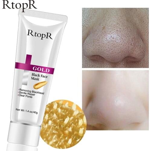 RtopR Gold Blackhead Peel Mask Aloe Oil Control Deep Cleansing Shrink Pore Acne Treatment Moisturizing Whitening Face Care Mask