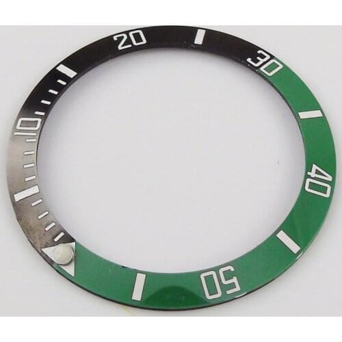High quality 38mm new Green ceramic Bezel insert watch fit automatic movement Mens watch bezel