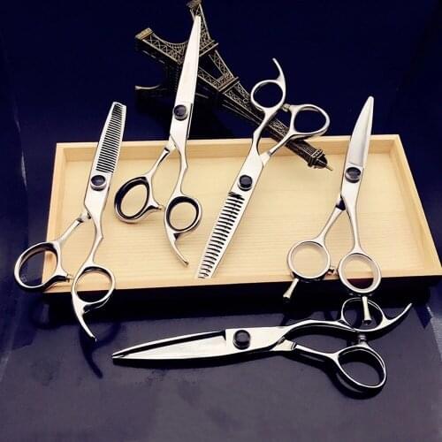 6 Professional Hair Salon Structure Scissors Set Cutting Barber Haircut Thinning Shear Scissors Hairdressing Hair Tools Scissors