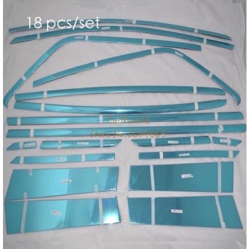 Stainless Steel Full Car Window Sill Frame A B C Center Pillar Trim Stickers For Ford EcoSport 2013 2014 2015 Car Accessories