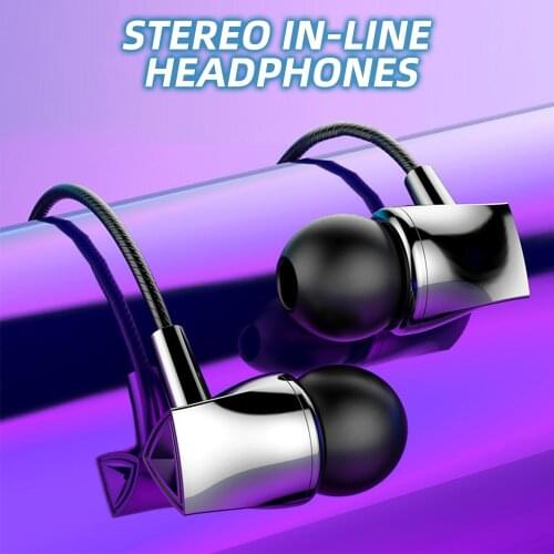 In-ear Bass Stereo Mobile Wired Headphones 3.5mm Sport Earbuds for Smartphones Wire Headset With Built-in Microphone Earphones