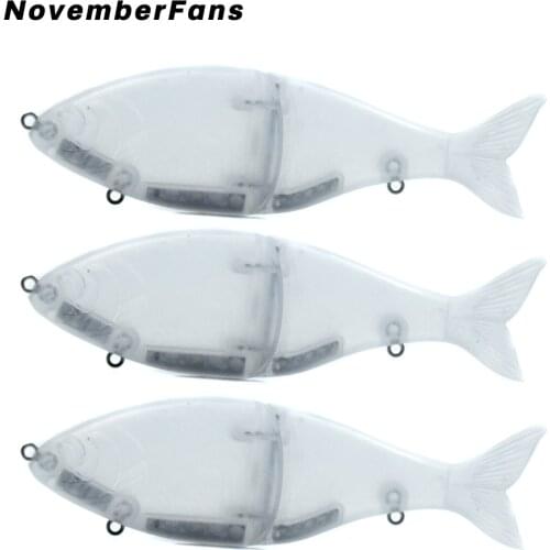 NovemberFans 3pcs/lot 17.8cm 77g Unpainted Slide Shad Wobblers Fishing Bait Hard Body Artificial Lures Jointed Swimbait