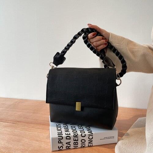 Autumn Shoulder Tote Female Casual Scrub PU Stone Pattern Messenger Bag Purse Fashion Exquisite Shopping Bag