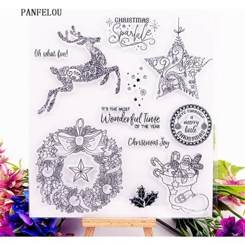 PANFELOU Easter deer wreath Transparent Clear Silicone Stamp/Seal DIY scrapbooking/photo album Decorative clear stamp sheets