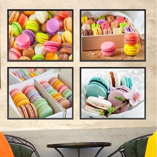 Nordic Decoration Home Posters Kitchen Restaurant Dessert Macaron Cake Canvas Painting Wall Art Picture For Living Room Decor