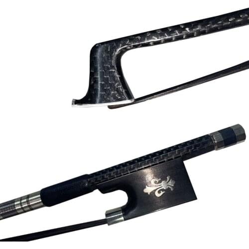 Professioal weave plaid violin bow 5pc of 4/4 size plaid carbon fiber violin bow ebony frog black hair