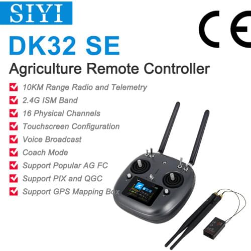 SIYI DK32 SE Radio System Transmitter Remote Controller with Telemetry Receiver for Agriculture Spraying Drone 2.4G 10KM Range