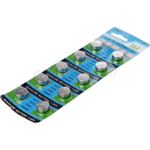 10Pcs AG13 A76 LR44 357A S76E G13 Button Coin Shaped Cell Battery 1.55V Alkaline Button Batteries Drop Shipping
