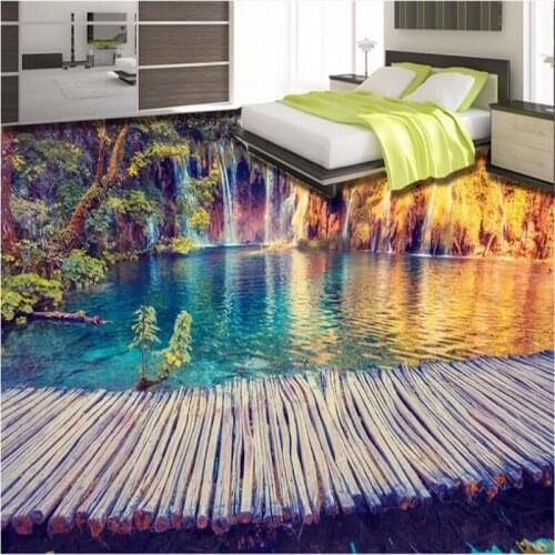 Beibehang Custom large-scale murals HD 3D outdoor beautiful floor tiles ground thickening waterproof pvc wear-resistant film