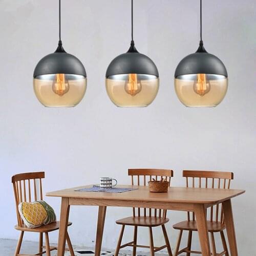 Kitchen Modern Pendant Light Bar Glass Pendant Ceiling Lamp Room Lighting Fixtures Home Vintage Industrial Pendant Lights Living
