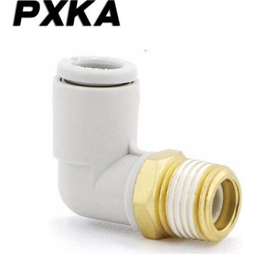 Free shipping SMC type tracheal quick connector quick insert thread is bent through KQ2L04/06/08/10/12-M5/01/02