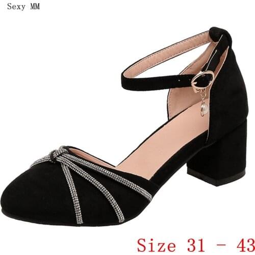 Med High Heels Women Pumps High Heel Shoes D'Orsay Woman Wedding Shoes Small Plus Size 31 32 33 - 40 41 42 43